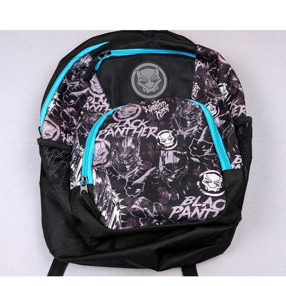 Marvel Black Panther Backpack Black Grey Blue Warrior King Graphic School Bag